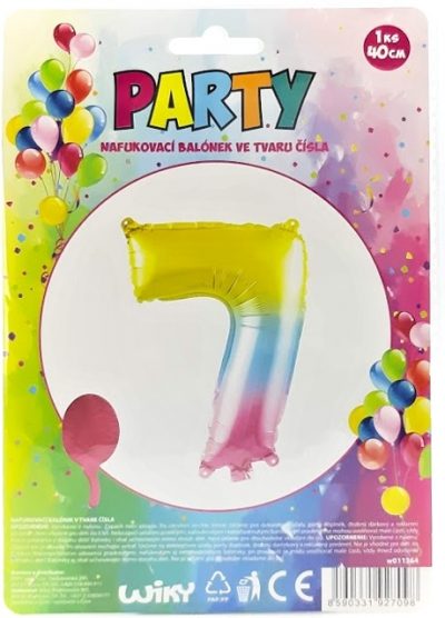 Nafukovací balónik v tvare čísla 7.Nafukovací balónik vhodný na dekoratívne účely