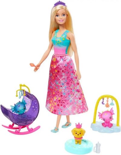 Mattel Barbie Princezná s dlhou sukňouUži si veľa zábavy a najrôznejších príbehov s bábikou Barbie s týmto parádnym herným setom