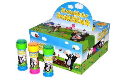 Bublifuk KrtkoBublifuk je jednou z najobľúbenejších hračiek nielen u malých detí. Deti milujú bublifuky a vedia sa s nimi zabaviť. Bublifuk s motívom Krtka. Viečko bublifuku obsahuje guľôčku