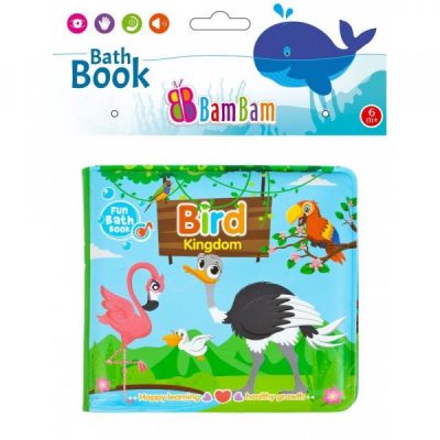 BamBam Mäkká knižka vtáčiky 14x12cmMäkká pískacia knižka s farebnými obrázkami stimuluje rozvoj zmyslov dieťaťa. Spojenie výučby s dobrou zábavou podporuje chuť dieťaťa spoznávať