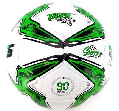 Futbalová lopta Tiger Soccer zelená size 5Lopta je určená všetkým