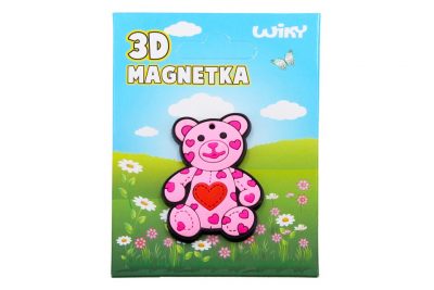 Magnetka 3D MedvedíkMagnetka ako ozdoba alebo suvenír v tvare pogumovaného medvedíka.Veľkosť: cca 4 x 5 cm