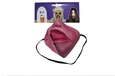 Maska KarnevalStrašidelná gumená maska s polky tváre na karneval