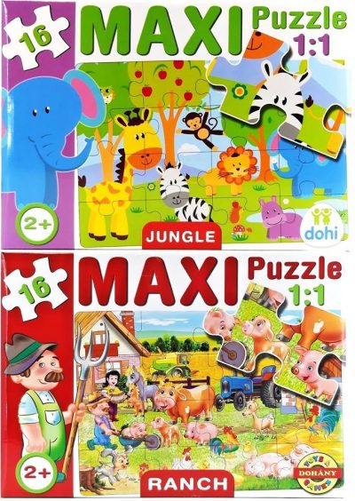 Maxi puzzle pre najmenších 16ksBalenie puzzle obsahuje 16 dielikov. Baby puzzle Maxi sú vhodné pre vekovú kategóriu od 24 mesiacov. Dieliky puzzle sú vyrobené z kvalitného kartónu
