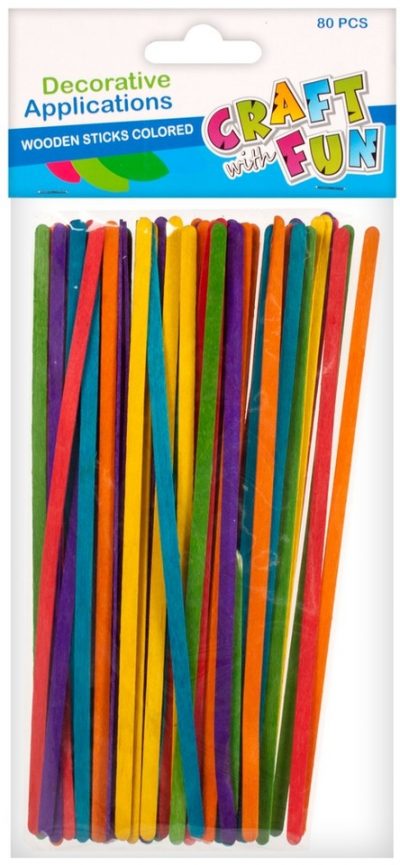 Drevené paličkyDrevené farebné paličky na kreatívne učely pre nadšencov ručných prác. Balenie obsahuje 80 ksVeľkosť: 19 cm