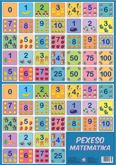 Pexeso Matematika 32 dvojícPexeso je jednou z najznámejších a najobľúbenejších detských hier. Deti si pri hre precvičujú pamäť