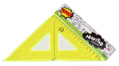 Pravítko trojuholník neonTrojuholník v neónovej farbe nesmie chýbať v žiadnej školskej výbave! skvelý a dôležitý pomocník pri rysovaní je základnou pomôckou nielen v geometriivyrobený z priehľadného plastuVeľkosť: 16 cm