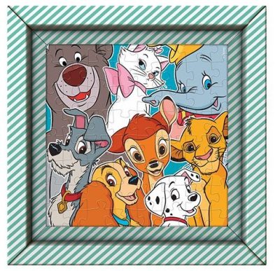 Clementoni puzzle s rámom 60 ks Disney zvieratkáDisney rozprávky potešili deti s takými zvieracím postavami