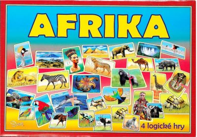 Spoločenská hra - AFRIKASúbor náučno-logických spoločenských hier Afrika obsahuje súčasti pre štyri hry. Pomocou týchto hier získajú deti veselým a hravým spôsobom rôzne nové poznatky o rastlinách a zvieratkách žijúcich v Afrike.Hry rozšíria deťom vedomosti o prírode a zlepšia im logické myslenie.Balenie obsahuje: 72 ks obrázkových kartónových kariet.Nevhodné pre deti do 3 rokov.