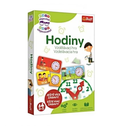 Trefl hra pre deti HodinyHodiny je vzdelávacia hra s puzzle