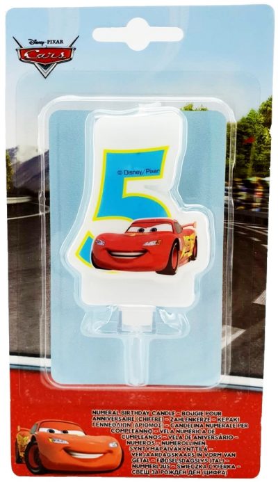 Sviečka Cars č.5 Narodeninová sviečka s číslom 5 a s motívom Disney postavičky Cars. Dokonale pasuje k moderným farebným