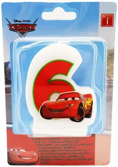 Sviečka Cars č.3Narodeninová sviečka s číslom 3 a s motívom Disney postavičky Cars. Dokonale pasuje k moderným farebným