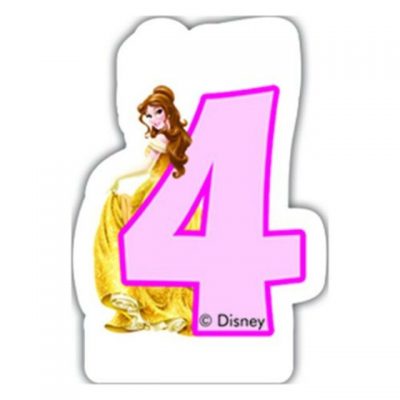Sviečka Princezné č. 4Narodeninová sviečka s motívom Disney Princezné bude dokonalou ozdobou slávnostnej torty.Pasuje k moderným farebným