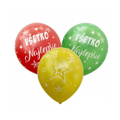 Balóny s potlačou VŠETKO Najlepšie Veselé