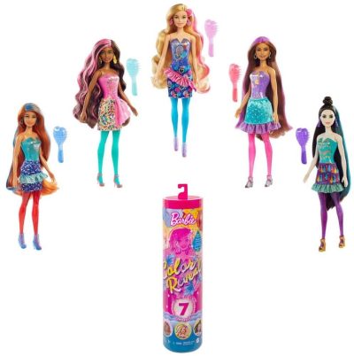 Mattel Barbie Color Reveal 7 s konfetamiBábiky Barbie Color Reveal v trendy oblečení a s množstvom prekvapení! V obale sa ukrýva priehľadná tuba