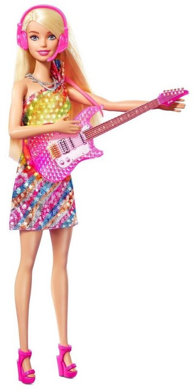Mattel Barbie Dreamhouse Adventures Speváčka so zvukmiVráťte sa s bábikou Barbie Malibu v charakteristickom kostýme k pamätnému vystúpeniu z programu Barbie: Dreamhouse adventures. Keď sa priloží bábike Barbie k ústam mikrofón