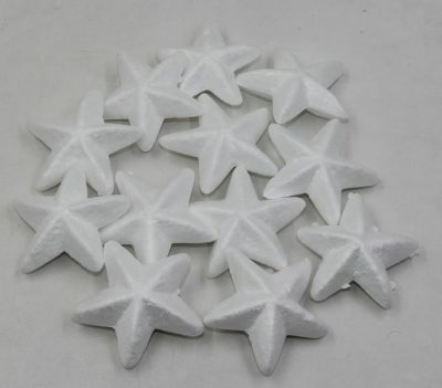 Hviezdy polystyrénové 6cm/12ksPolystyrénové hviezdy vyrobené z jemného lisovaného polystyrénu. Vhodné na vytváranie rôznych ozdôb. Balenie: 12ksVeľkosť: 6 cm