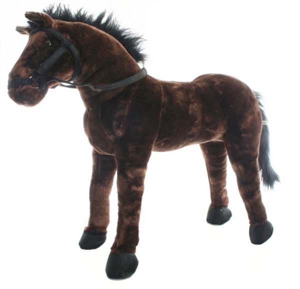 Kôň plyšový Veľký plyšový kôň s uzdičkou a oťažami. Kôň má stabilnú konštrukciu na hranie aj sedenie. Kôň je vyrobený z príjemného plyšu. Nosnosť: 100 kgRozmery: cca 70 x 60 x 20 cm Vek: od 3+