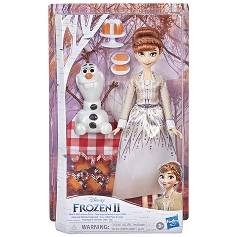 Hasbro Frozen2 Anna a Olaf jesenný piknikTáto príbehová súprava vám umožní prežiť okamihy z Ľadového kráľovstva 2. Anna a Olaf si užívajú čarovné chvíľky na pikniku