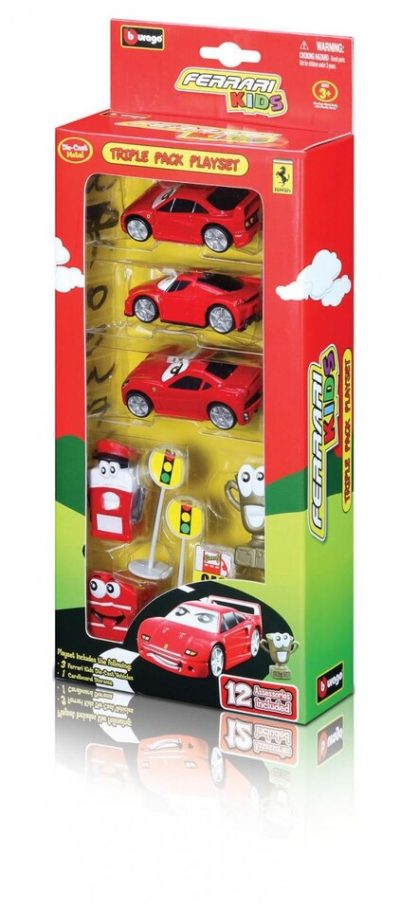 Bburago Ferrari Kids 3x autíčko s príslušenstvom - Poškodený obalMilovníci autíčok určite ocenia tento set od Bburaga. V balení sa nachádzajú kvalitné kovové autíčka a množstvo veselého príslušenstva. Veľkosť autíčok : 7 cmOdporúčaný vek : 3+POŠKODENÝ OBAL