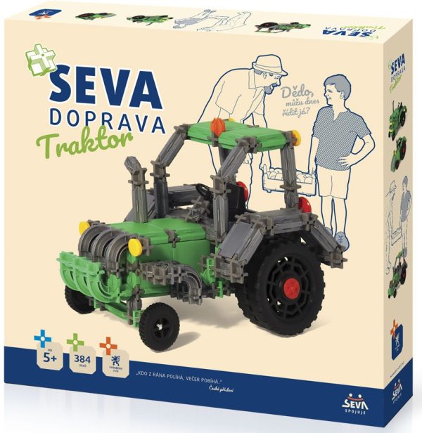 Stavebnica Seva Doprava traktor 384 dielikovStavebnica Seva Doprava Traktor obsahuje 384 dielov