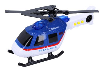Vrtuľník polícia s efektmiVrtuľník polícia s efektmi je vyrobený z plastu. Svetelné a zvukové efekty sa postarajú o tú správnu atmosféru a aktivujú sa tlačidlami. Vrtuľou je možné voľne otáčať. Rozmery vrtuľníka: 18 x 6 x 10 cmNapájanie na batérie: 3x AG13 (sú súčasťou balenia)Vhodné pre deti od 3+
