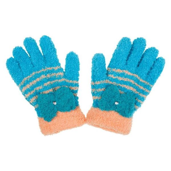 Detské zimné froté rukavičky New Baby modro-oranžové