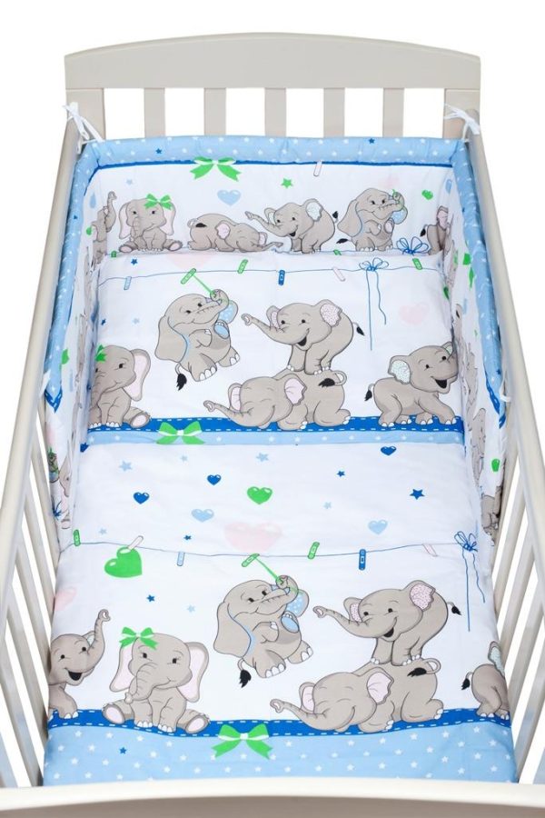 2-dielne posteľné obliečky New Baby 100/135 cm modré so sloníky