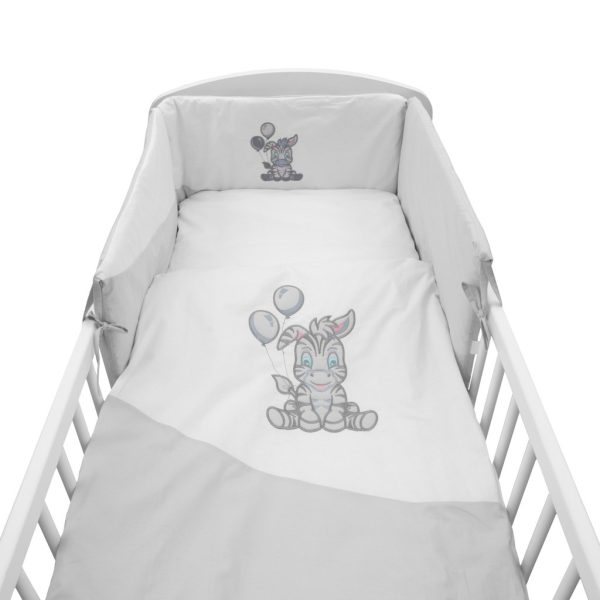 3-dielne posteľné obliečky New Baby Zebra exclusive 90/120 bielo-sivé