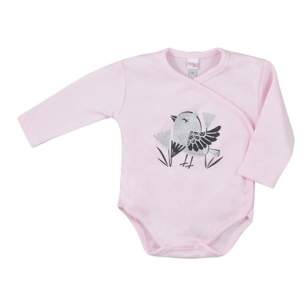 Dojčenské bavlnené body s bočným zapínaním Koala Birdy ružové