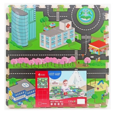 Mäkké puzzle bloky Mesto 60 x 60 cm / 4 kusyPostavte deťom mesto v podobe penového koberca - puzzle o veľkosti 118 x 118cm. Deti si užijú veľa zábavy a navyše na bezpečnom mäkkom mieste. Eva foam