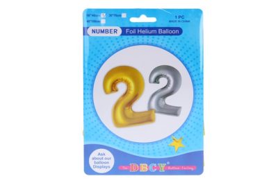 Nafukovací balónik v tvare čísla 2.Vhodný na dekoratívne účely