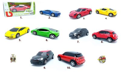Bburago GoGears auto 1:43 MixPlastové modely autíčok od svetoznámych výrobcov na spätné naťiahnutie.  Spätné naťiahnutiePlastové modely 1:43Pod licenciou značkyUvedená cena je za 1 kus.