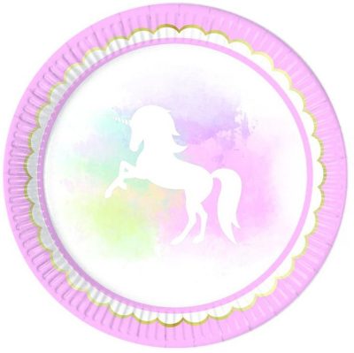 Taniere Believe In UnicornsPapierové taniere sa hodia na detskú párty
