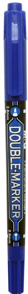 Popisovač obojstranný modrý 0.8mm/2.8mmObojstranný popisovač na široké alebo tenké písanie. Vodeodolný