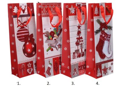 Darčeková taška VianočnáDarčeková taška vyrobená z kvalitného tvrdého papiera s vianočnými motívmi