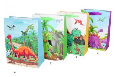 Darčeková taška dinosauryDarčeková taška vyrobená z kvalitného tvrdého papiera s rôznymi motívmi