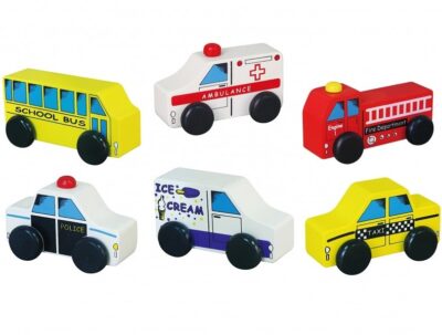 Viga Drevené dopravné prostriedky sada 6ksSada vozidiel značky VIGA je jednou z drevených hračiek
