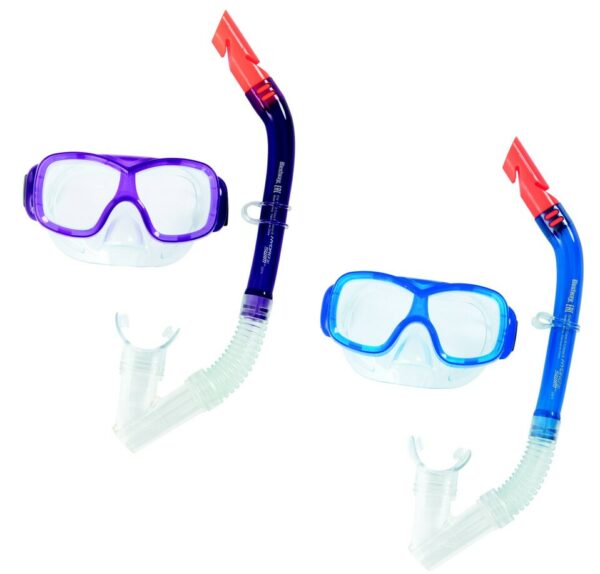 Bestway 24032 Okuliare potápačské a snorchel 2 farbyPotápačské okuliare ponúkajú dvojitú obrubu s mäkkým lemom na presne zabránenie netesnosti okolo očí