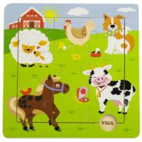 Viga Drevené puzzle Zvieratká z farmy 9ksDrevené puzzle rozvíjajú kreativitu a tvorivosť vášho dieťaťa. Obrázkové puzzle