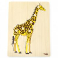 Viga Drevená vkladačka ŽirafaZábava inšpirovaná metódou Márie Montessori umožňuje malým deťom spoznávať zvieratká