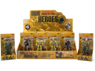 Figúrka vojaka True HeroesFigúrka vojaka 10 cm so zbraňami True Heroes. Naozajstní hrdinovia vo vojne. Špeciálny design pre deti. Má pohyblivé ruky