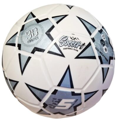 Futbalová lopta Soccer strieborná veľkosť 5Lopta je určená všetkým
