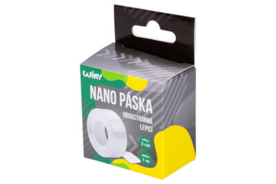 Obojstranná lepiaca nano páska 1m x 3cmNanoadhezivná priehľadná páska je znovu-použiteľná obojstranná páska. Nezanecháva žiadne stopy a nepoškodí vaše steny a povrchy. Dĺžka 1 m