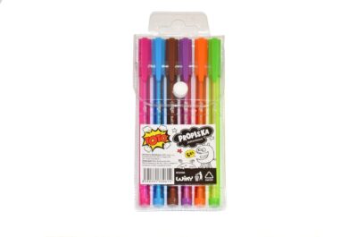 Pero farebné 6ksKlasické guľôčkové pero bude praktickým doplnkom každého školského peračníka. Pero s plastovým telom a klipom píše pekne a tenko. Balenie : 6 kusov