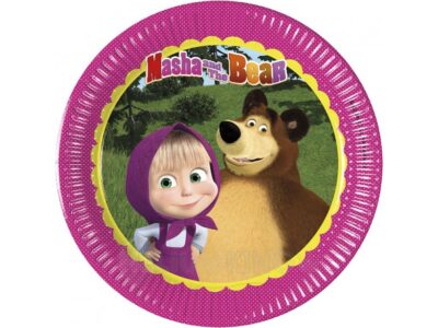Taniere Máša a medveďPapierové taniere sa hodia na detskú párty
