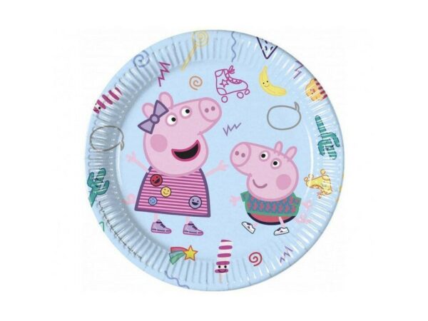 Taniere Peppa Pig 23cm 8ksPapierové taniere sa hodia na detskú párty