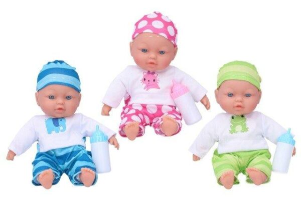 Bábätko hovoriace 31 cmTáto bábika s oblečením vo veselých farbách sa môže stať najlepšou kamarátkou tých najmenších. Môžu sa o dieťatko postarať presne tak
