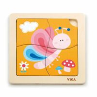 Viga Drevené puzzle Motýľ 4ksDrevené puzzle od spoločnosti VIGA pre deti od 18 mesiacov sú ideálnym riešením do domácnosti a škôlky. Skladá sa z tabuľky a 4 tematických prvkov