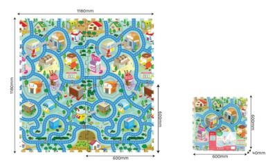Mäkké puzzle bloky Mesto 60x60cm/4 kusyPostavte deťom penový koberec s motívom mesta - puzzle o veľkosti 118 x 118cm. Deti si užijú veľa zábavy a navyše na bezpečnom mäkkom mieste. Skladá sa zo 4 blokov o veľkosti 60 x 60 cm.Odporúčaný vek: od 10 mesiacov